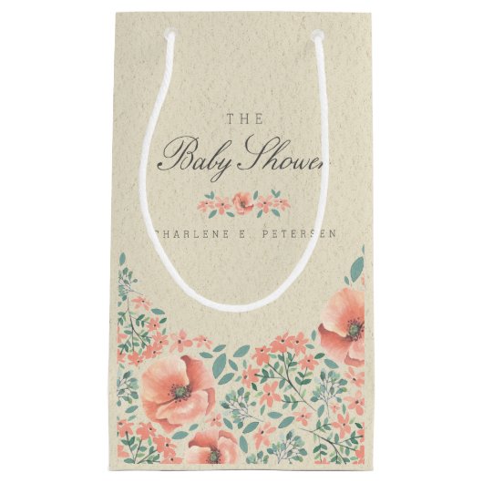 ギフトバッグ | ヴィンテージフローラストーリーブックベビーシャワー (正面)