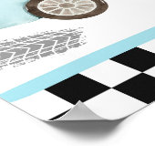 ギフトパーキングのみブルーレースカー2高速誕生日 ポスター (角)