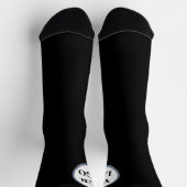 ギフトパーソナライズされたタイポグラフィパターン結婚式のロゴ ソックス (上部)