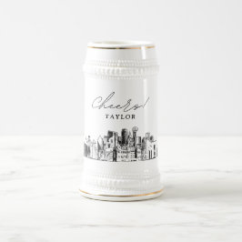 ギフトパーソナライズされたダラススカイラインビアスタイン ビールジョッキ