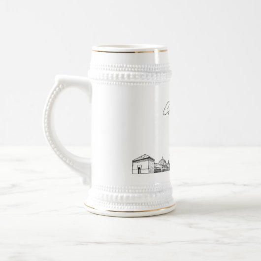 ギフトパーソナライズされたピッツバーグスカイラインビアスタイン ビールジョッキ (左)