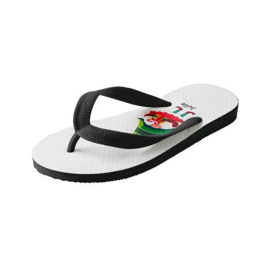 ギフトパーソナライズされたボックスを持つクリスマス格言 キッズビーチサンダル (アングル)