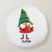 ギフトパーソナライズされたボックスを持つクリスマス格言 ラウンドクッション (裏面)
