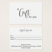 ギフトパーソナライズされた券 (正面&裏面)