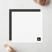 ギフトパーソナライズされた白黒プライド文字モノグラム ノートカード (正面/裏面インサイチュ)