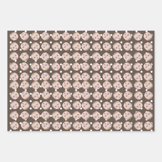 ギフトパーソナライズされた顔カスタム写真クリスマス ラッピングペーパーシート (正面3)