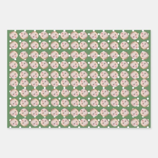 ギフトパーソナライズされた顔カスタム写真クリスマス ラッピングペーパーシート (正面2)