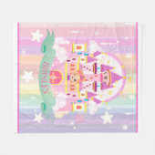 ギフトパーソナライズされた!プリンセス城 フリースブランケット (正面(横))