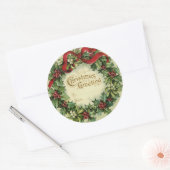 ギフトビクトリアン用の大きなクリスマスの名前タグ ラウンドシール (封筒)