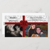 ギフトフェイクボウ、2写真クリスマスフォトカード シーズンカード (正面/裏面)