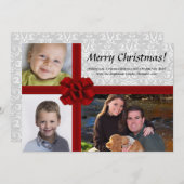 ギフトフェイクボックスボウ、3フォトクリスマスカード シーズンカード (正面/裏面)