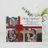 ギフトフェイクボックス、3写真クリスマスグリーティング 招待状 (スタンド正面)