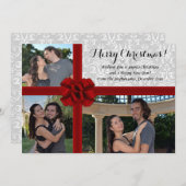ギフトフェイクボックス、3写真クリスマスグリーティング 招待状 (正面/裏面)