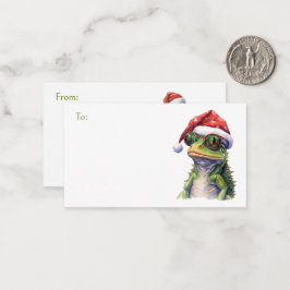 ギフトフラットノートカードへのクリスマスカエルのバンド ノートカード