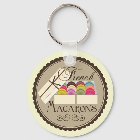 ギフトフランスのボックスに1ダースのマカロン キーホルダー (正面)