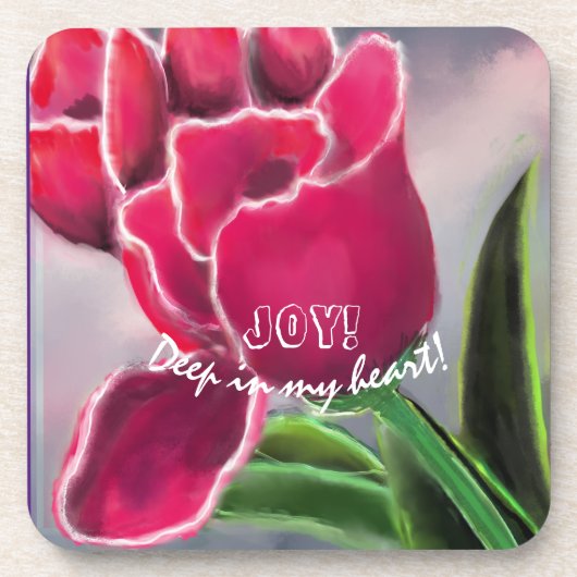 ギフトフローラデザイン、パーソナライズタイポグラフィ コースター (正面)