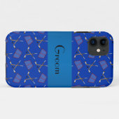 ギフトブルーホッケーパターンのグルーミング Case-Mate iPhoneケース (裏面(横))