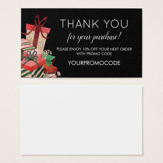 ギフトプロモーションコード割引カード (正面&裏面)