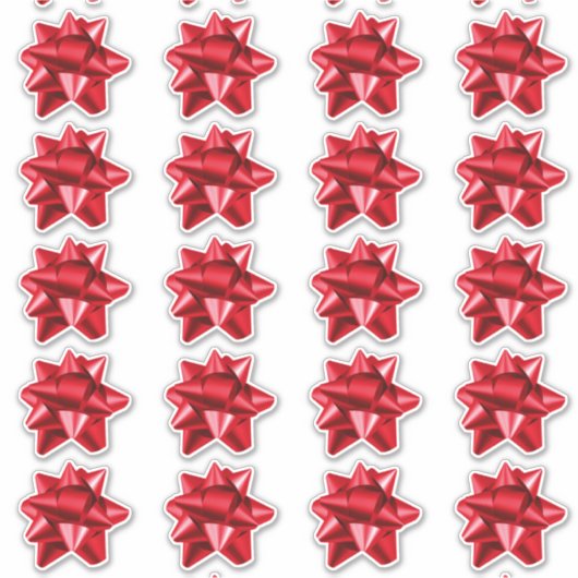 ギフトボウ |シール | 1シートあたり20 |赤 シール (正面)