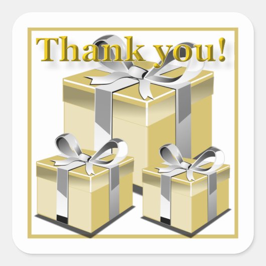 ギフトボックスありがとう スクエアシール (正面)
