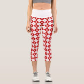 ギフトボックスとクリスマスツリーパターン カプリレギンス (正面)