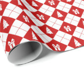 ギフトボックスとクリスマスツリーパターン ラッピングペーパー (ロールコーナー)