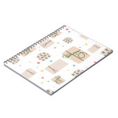 ギフトボックスとシームレスなパターン。ギフト満載 ノートブック (左側)