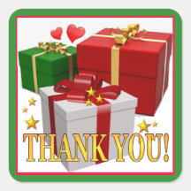 ギフトボックスとハートありがとう