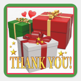 ギフトボックスとハートありがとう スクエアシール