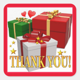 ギフトボックスとハートありがとう スクエアシール