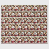 ギフトボックスに入ったクリスマスペルシャの子猫 ラッピングペーパー (フラット)