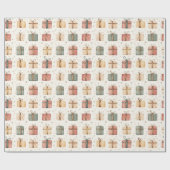 ギフトボックスのクリスマス ラッピングペーパー (フラット)