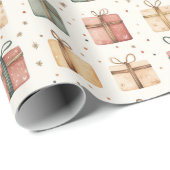 ギフトボックスのクリスマス ラッピングペーパー (ロールコーナー)