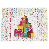 ギフトボックスカラフルのスタック ラージペーパーバッグ (正面)