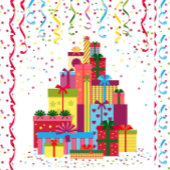 ギフトボックスカラフルのスタック ラージペーパーバッグ