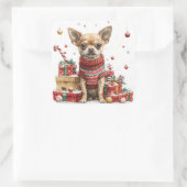 ギフトボックス付きセーターのチワワ スクエアシール (バッグ)