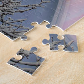 ギフトボックス付きパズル/ピンクのバラ付き教会の尖塔 ジグソーパズル (側面)