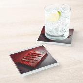 ギフトボックス及び5個ユニークのボールペン ガラスコースター (アングル)