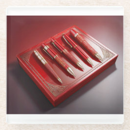 ギフトボックス及び5個ユニークのボールペン ガラスコースター