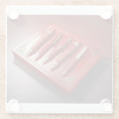 ギフトボックス及び5個ユニークのボールペン ガラスコースター (裏面)