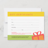 ギフトボックス小売事業ギフト証明書 (裏面)