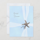 ギフトボックス青いヒトデのシャワー招待状 招待状 (正面/裏面)