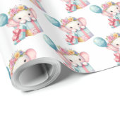 ギフトボックス驚きのゾウとバルーンの誕生日 ラッピングペーパー (ロールコーナー)