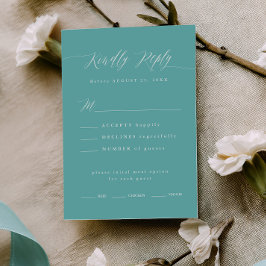 ギフトボックス ブルー RSVP カリグラフィー メニュー オプション カード