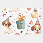 ギフトボックス,誕生日ボックス,子犬のギフトラップ,犬 – テーマ ラッピングペーパーシート (正面3)