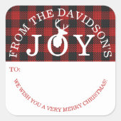 ギフトメリーラベルから喜びを非常に助ける スクエアシール (正面)