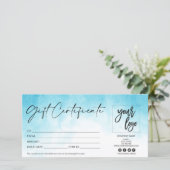 ギフトモダンカード証明書の追加ロゴaqua blue (スタンド正面)