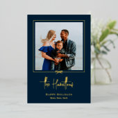 ギフトモダンフォイルホリデーカードクリスマスカード 箔シーズンカード (立ち正面)