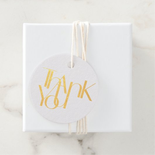 ギフトモダンフォイルラウンドありがとう フェイバータグ (箱)