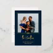 ギフトモダンフォイル休日はがきクリスマスカード 箔シーズンポストカード (正面/裏面)